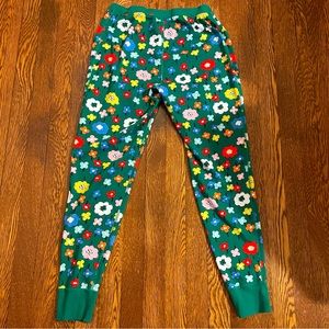 Hanna Andersson Green Floral Pajamas Pants Size Medium